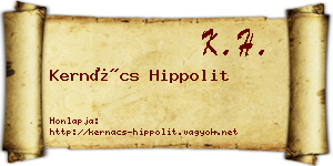 Kernács Hippolit névjegykártya